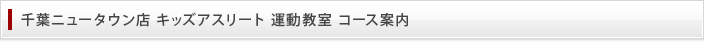 千葉ニュータウン店 運動教室 コース案内