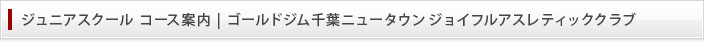 千葉ニュータウン店 ジュニアスクール コース案内